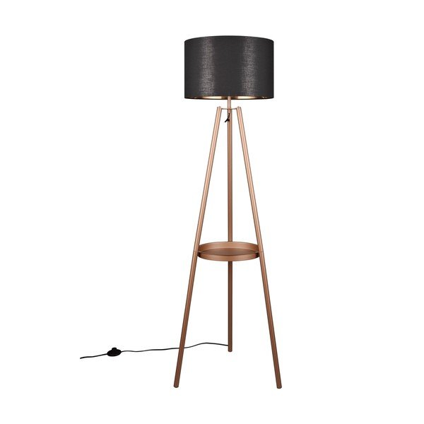 Hnědá stojací lampa s poličkou (výška 152 cm) Colette – Reality