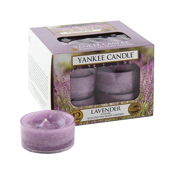 Sada 12 vonných svíček Yankee Candle Levandule, doba hoření 4 - 6 hodin