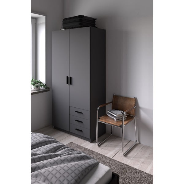 Tmavě šedá šatní skříň 99x200 cm Sprint – Tvilum-image-1
