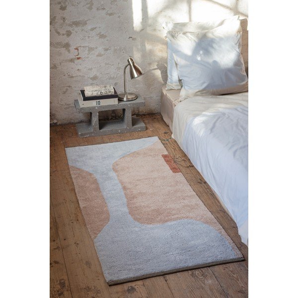 Bavlněný pratelný běhoun ve světle modré a béžové barvě 70x150 cm Figura – Mette Ditmer Denmark-image-2