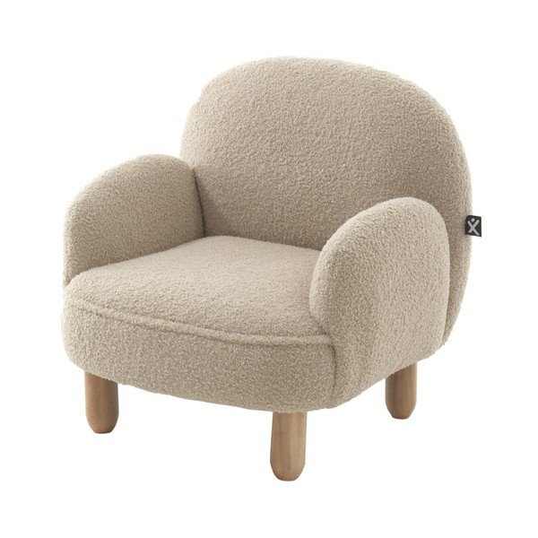 Béžové dětské křesílko z textilie bouclé Rocky – Vipack