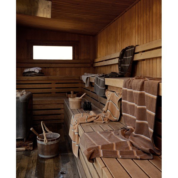 Černý/světle šedý bavlněný ručník 50x100 cm Sauna – Zone-image-1