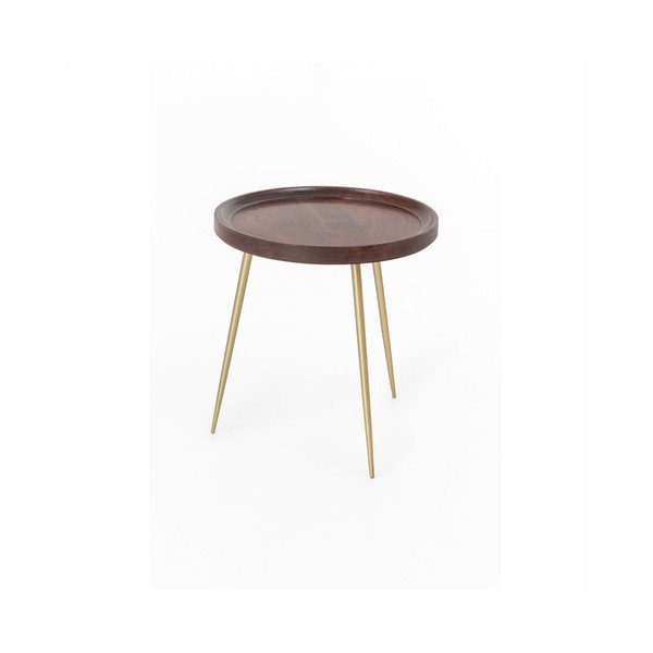 Odkládací stolek z akáciového dřeva WOOX LIVING Nora, ⌀ 46 cm-image-1