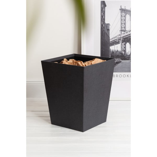 Černý odpadkový koš Sofia Canvas Paper Laminate – Bigso-image-1
