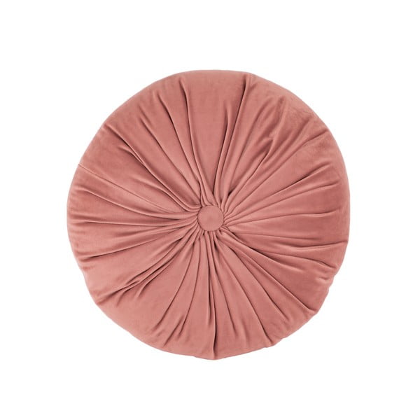 Růžový sametový dekorativní polštář Tiseco Home Studio Velvet, ø 38 cm
