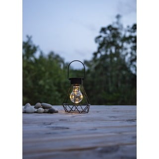 Černá LED lucerna Star Trading Eddy, výška 15,5 cm