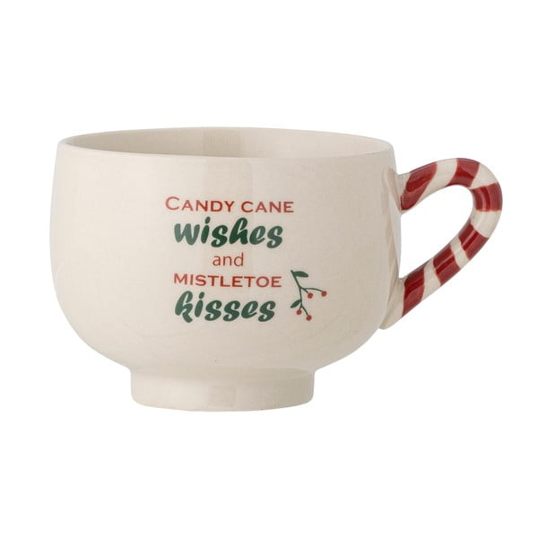 Krémový hrnek na cappuccino s vánočním motivem z kameniny 250 ml Treats – Bloomingville