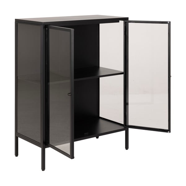 Černá kovová vitrína 80x99 cm Newcastle - Actona-image-3