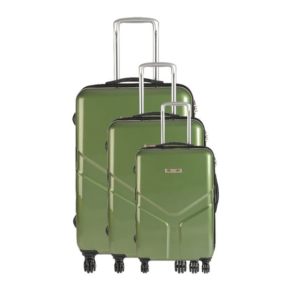 Set 3 cestovních kufrů Majestik Green