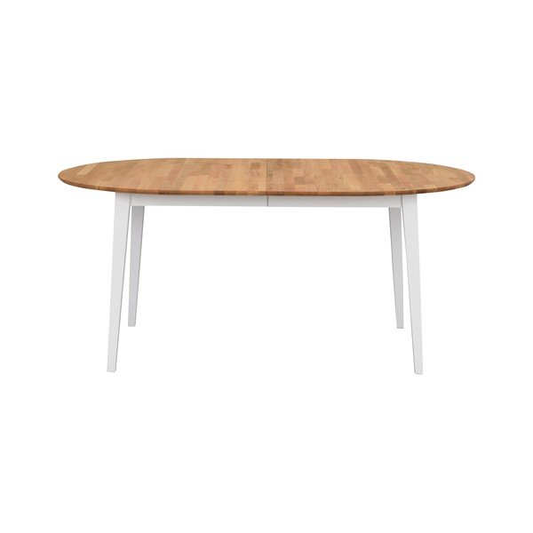 Oválný dubový rozkládací jídelní stůl s bílými nohami Rowico Filippa, 170 x 105 cm-image-1