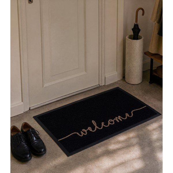 Černá rohožka Hanse Home Cozy Welcome, 45 x 75 cm-image-1