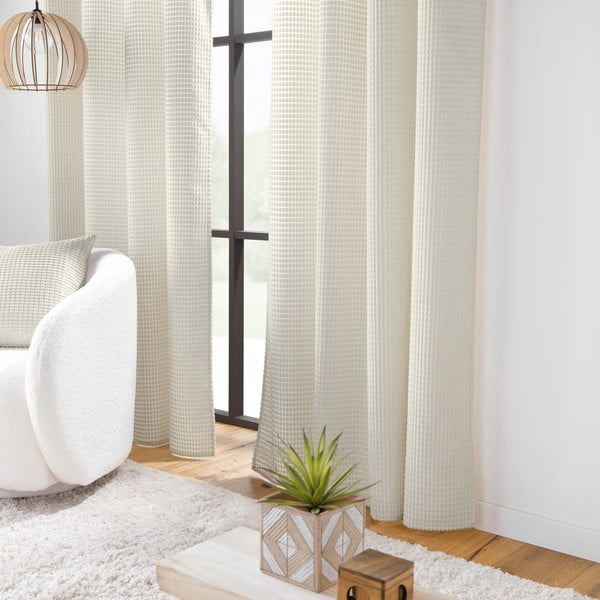 Béžový sametový závěs 140x260 cm Swing – douceur d'intérieur-image-1