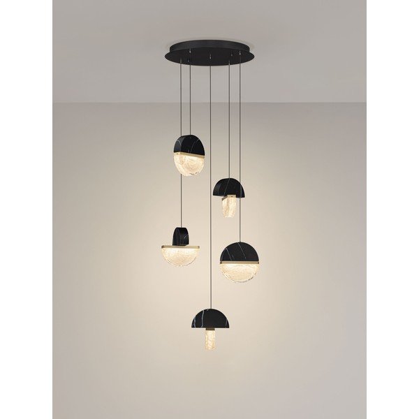 Černé kovové LED stmívatelné závěsné svítidlo ø 46 cm Dorin – Nova Luce-image-4
