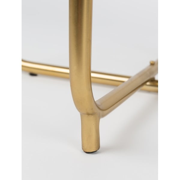 Bílý odkládací stolek s mramorovou deskou White Label Timpa-image-3