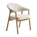 Krémová jídelní křesla v sadě 2 ks s područkami z dubového dřeva Elk – Unique Furniture