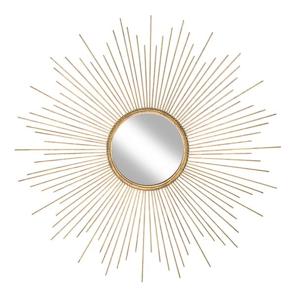 Nástěnné zrcadlo s kovovým rámem ve zlaté barvě Westwing Collection Ella, ø 104 cm