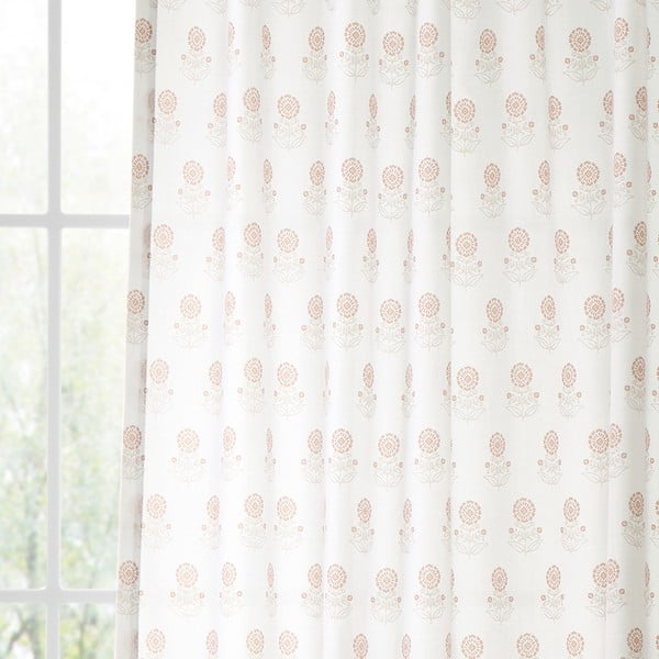 Bílá záclona 140x183 cm Woodblock Floral – Pineapple Elephant-image-2