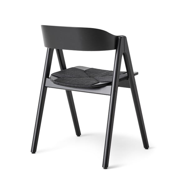 Černá jídelní židle z bukového dřeva s černým ratanovým sedákem Findahl by Hammel Mette-image-3