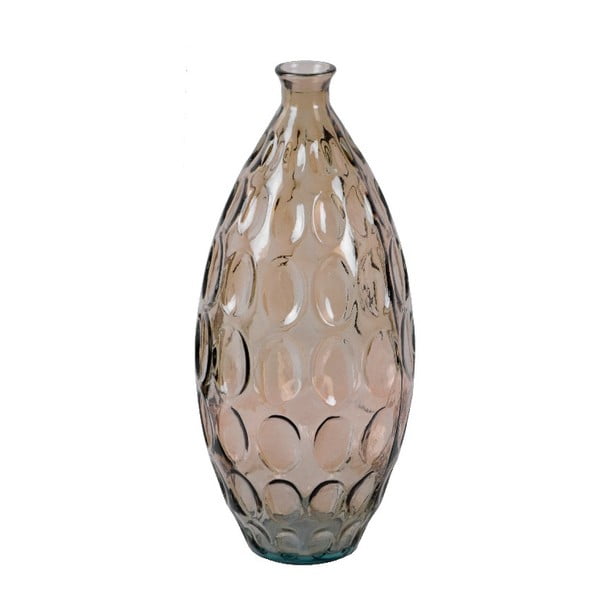 Kouřově hnědá skleněná váza z recyklovaného skla Ego Dekor Dune, výška 45 cm