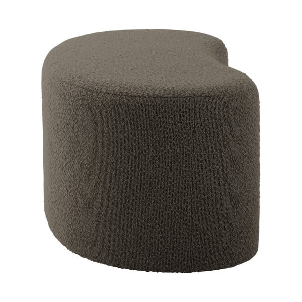 Šedohnědý taburet z textilie bouclé Ada – Leitmotiv-image-3