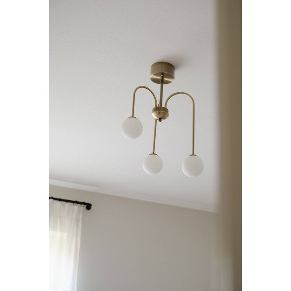 Bílé/v mosazné barvě stmívatelné stropní svítidlo z opálového skla ø 42 cm Marne – Jotex-image-2