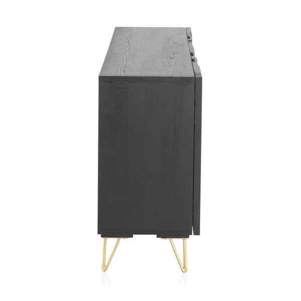 Černá nízká komoda z mangového dřeva 160x75 cm Mango – Geese-image-3