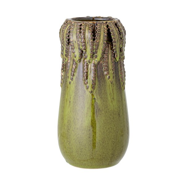 Zelená skleněná váza Bloomingville Eloi, výška 21 cm