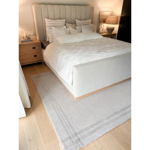 Krémový vlněný koberec 200x300 cm Calisia M Grid Rim – Agnella-image-2