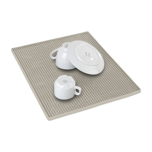 Béžová gumová odkapávací podložka na nádobí 40x30 cm Maxi – Wenko