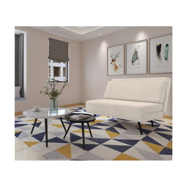 Krémová manšestrová rozkládací pohovka 140 cm Mallory – Støraa-image-3