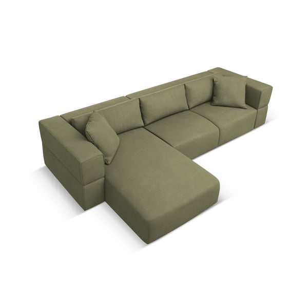 Světle zelená rohová pohovka, levý roh Esther – Milo Casa-image-3