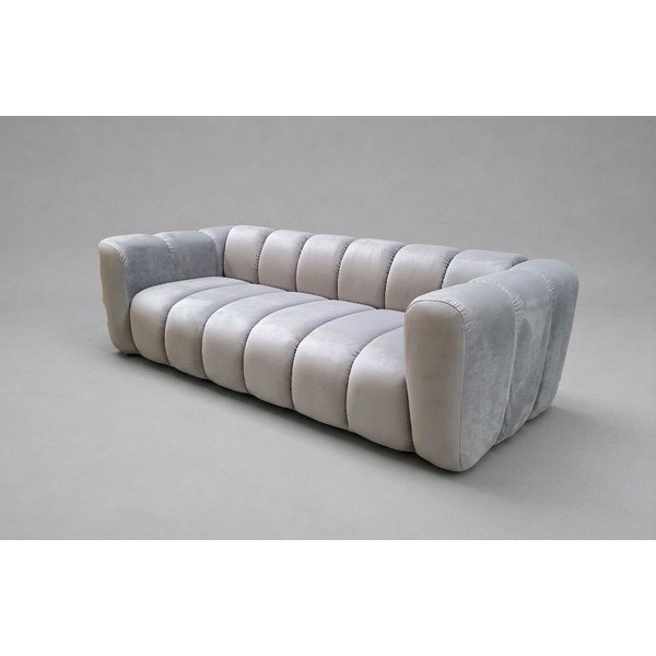 Šedá sametová pohovka 230 cm Lupine - II. jakost – Micadoni -image-2