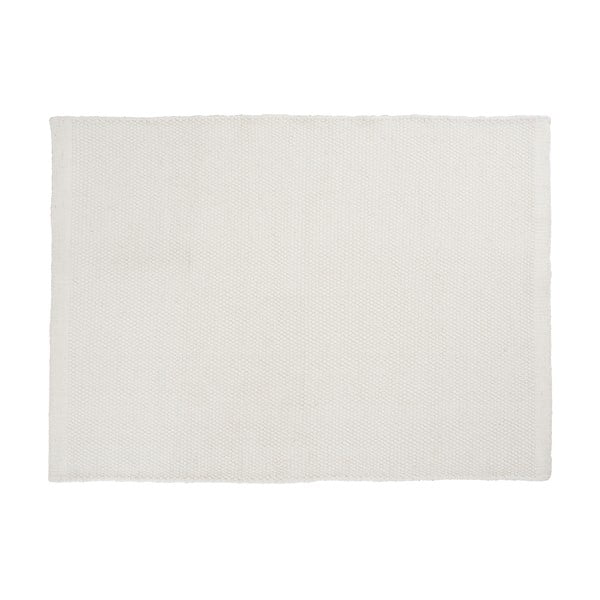 Vlněný koberec Bombay White, 80x200 cm