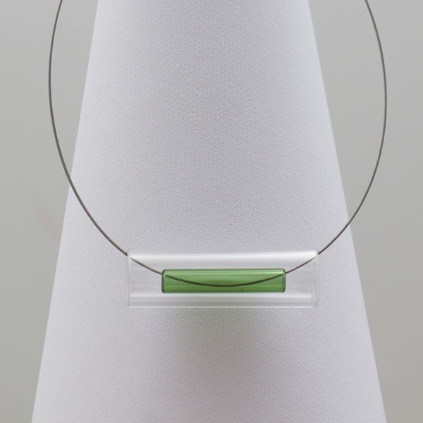 Zelený skleněný náhrdelník Ko–ra–le Tubes