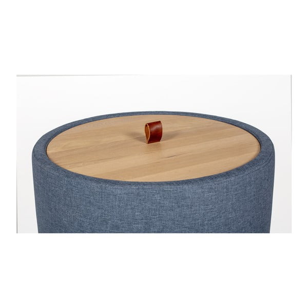 Odkládací stolek v denimově modré barvě se snímatelnou deskou z dubového dřeva Askala Ibisco, ⌀ 56 cm-image-2