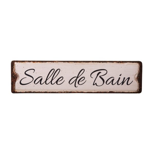 Kovová cedule 40x10 cm Salle De Bain – Antic Line