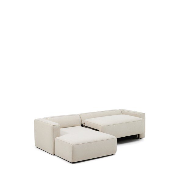 Béžová žinylková rozkládací rohová pohovka (levý roh/s lenoškou) Marela – Kave Home-image-4