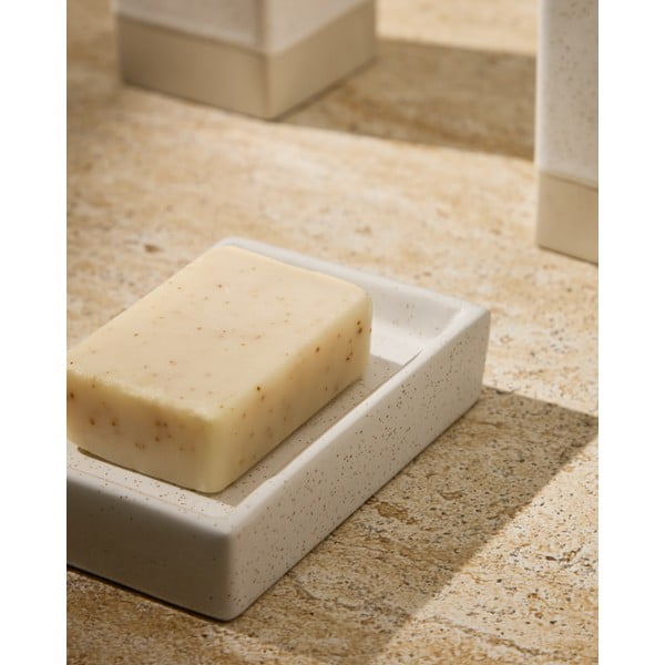 Krémová keramická mýdlenka Careli – Kave Home-image-1