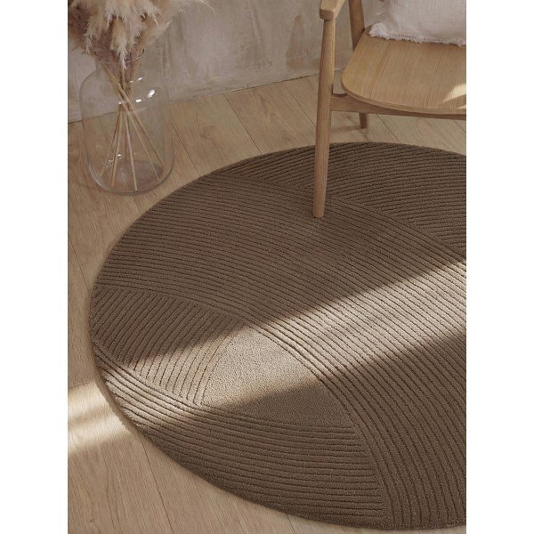 Hnědý vlněný kulatý koberec ø 200 cm Kensington Victoria – Ted Baker-image-3