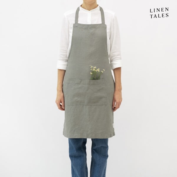 Lněná zástěra Khaki – Linen Tales