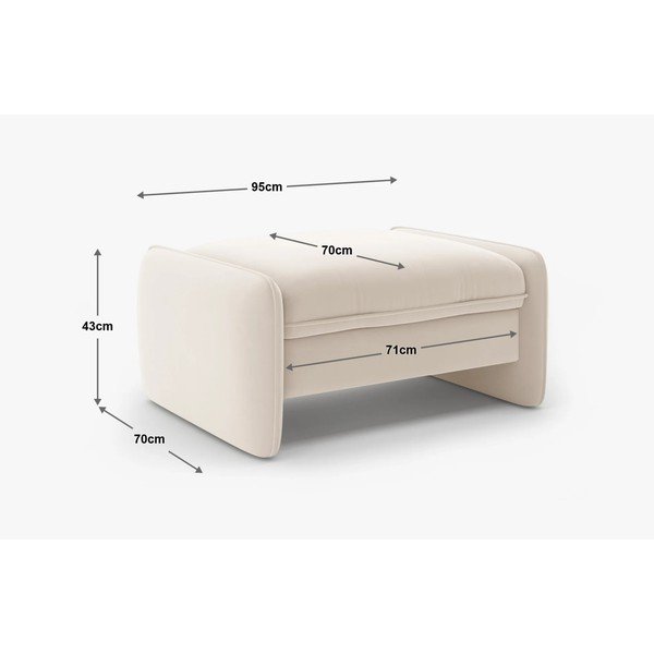 Krémová sametová podnožka Georgia – Micadoni -image-3