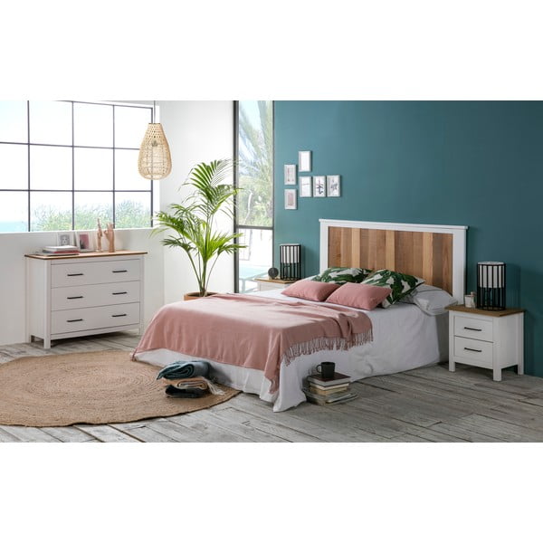 Bílá nízká komoda z borovicového dřeva 100x80 cm Miranda – Marckeric-image-1