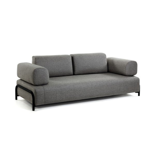 Tmavě šedá pohovka s područkami Kave Home Compo-image-2