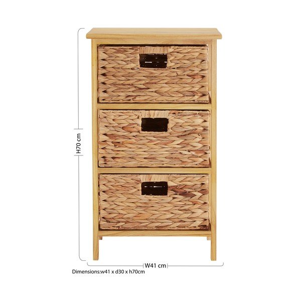 Vysoká komoda z masivu pavlovnie v přírodní barvě 41x70 cm – Premier Housewares-image-2
