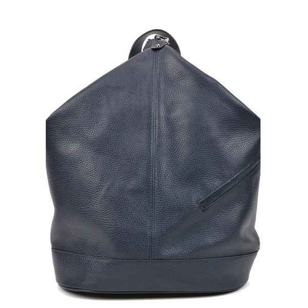 Tmavě modrý kožený batoh Carla Ferreri Chic
