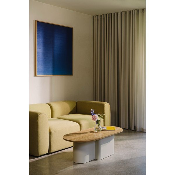 Černý konferenční stolek s deskou v dubovém dekoru 50x115 cm Looi – noo.ma-image-2