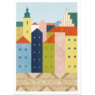 Plakát 50x70 cm Warsaw – Travelposter