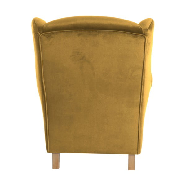 Hořčicové křeslo ušák Max Winzer Lorris Velour Corn-image-4