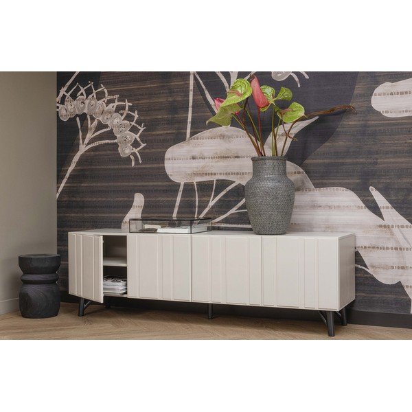 Krémový TV stolek z borovicového dřeva 181x56 cm Miller – WOOOD-image-4