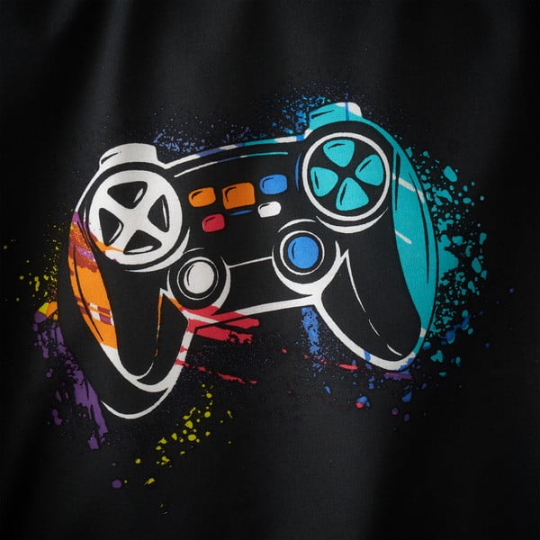 Černé napínací dětské prostěradlo na dvoulůžko 135x190 cm Game Over – Catherine Lansfield-image-2